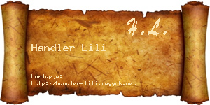 Handler Lili névjegykártya
